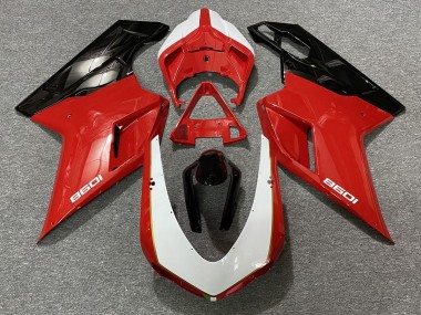 Schwarz Silber 2007-2014 Ducati 848 1098 1198 Motorrad Verkleidungen