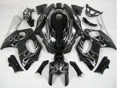 Schwarz & Silber Flamme 1998-2007 Yamaha YZF600 Motorrad Verkleidungen