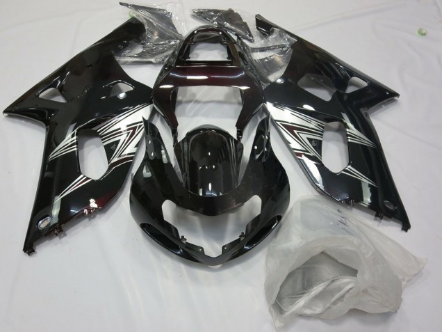 Schwarz Silber Glanz 2001-2003 Suzuki GSXR 600-750 Motorrad Verkleidungen Schwarz Silber Glanz 2001-2003 Suzuki GSXR 600-750 Motorrad Verkleidungen
