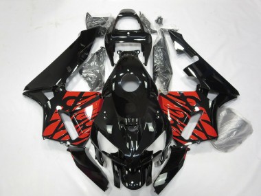 Schwarz & Tribal-Rot 2005-2006 Honda CBR600RR Motorrad Verkleidungen