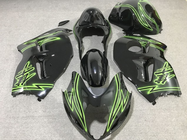 Schwarzer & Grüner Blitz 1997-2007 Suzuki GSXR 1300 Motorrad Verkleidungen Schwarzer & Grüner Blitz 1997-2007 Suzuki GSXR 1300 Motorrad Verkleidungen