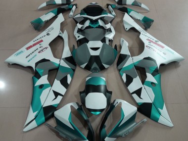 Seeschaumgrün Schnee Tarnung 2008-2016 Yamaha R6 Motorrad Verkleidungen