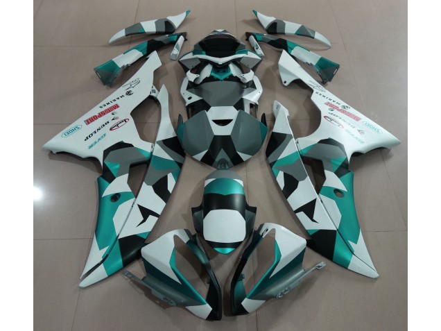Seeschaumgrün Schnee Tarnung 2008-2016 Yamaha R6 Motorrad Verkleidungen Seeschaumgrün Schnee Tarnung 2008-2016 Yamaha R6 Motorrad Verkleidungen