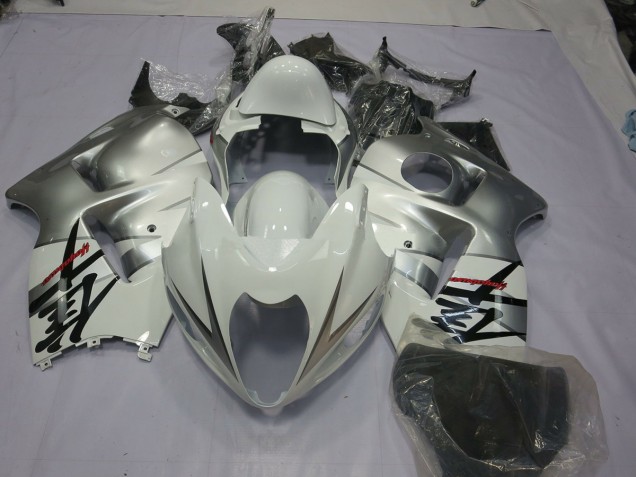 Silber Weiß 1997-2007 Suzuki GSXR 1300 Motorrad Verkleidungen Silber Weiß 1997-2007 Suzuki GSXR 1300 Motorrad Verkleidungen