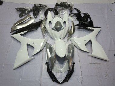 Silber & Weiß 2009-2016 Suzuki GSXR 1000 Motorrad Verkleidungen