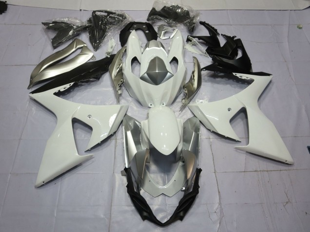 Silber & Weiß 2009-2016 Suzuki GSXR 1000 Motorrad Verkleidungen Silber & Weiß 2009-2016 Suzuki GSXR 1000 Motorrad Verkleidungen