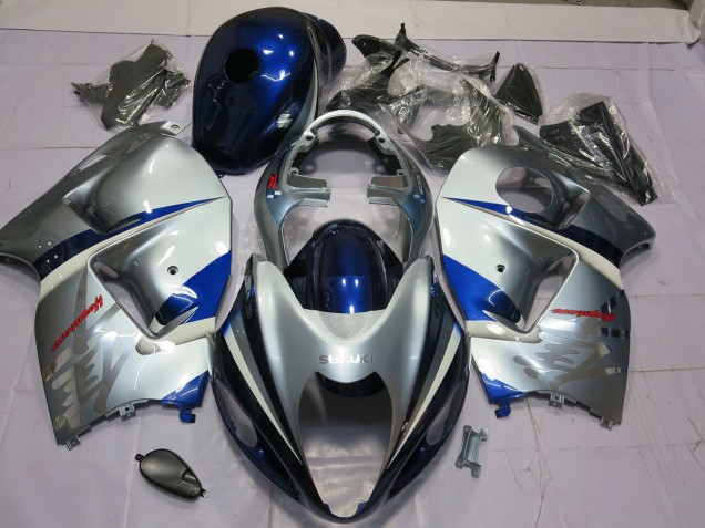 Silber & Blau 1997-2007 Suzuki GSXR 1300 Motorrad Verkleidungen Silber & Blau 1997-2007 Suzuki GSXR 1300 Motorrad Verkleidungen
