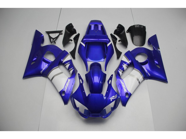 Silber Weiß & Blau 1998-2002 Yamaha R6 Motorrad Verkleidungen Silber Weiß & Blau 1998-2002 Yamaha R6 Motorrad Verkleidungen