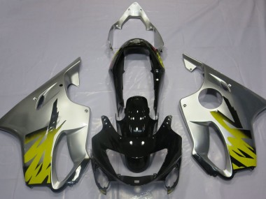 Silber Gelb & Schwarz 1999-2000 Honda CBR600 F4 Motorrad Verkleidungen
