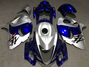 Silber Glänzend & Blau 2008-2020 Suzuki GSXR 1300 Motorrad Verkleidungen
