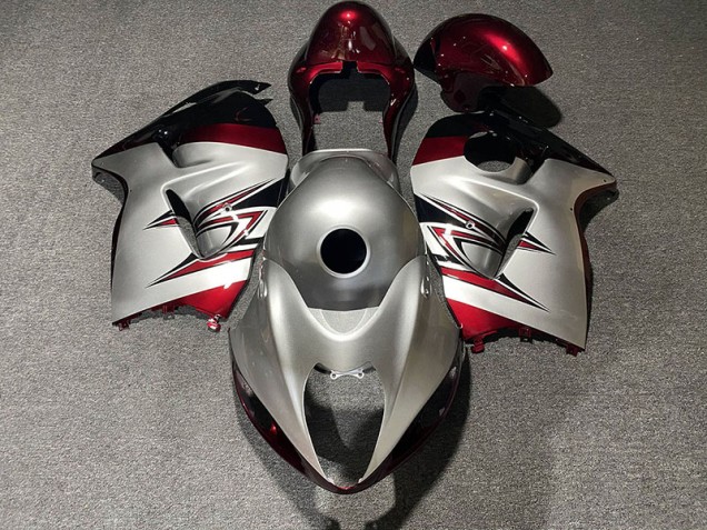 Silber Glänzend & Candy Red 1997-2007 Suzuki GSXR 1300 Motorrad Verkleidungen Silber Glänzend & Candy Red 1997-2007 Suzuki GSXR 1300 Motorrad Verkleidungen