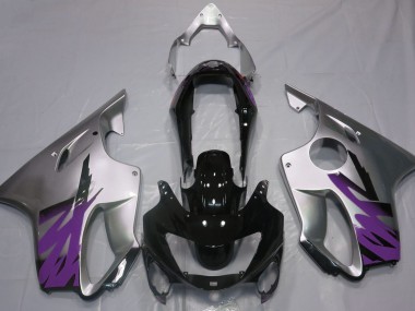 Silber Glänzend & Lila 1999-2000 Honda CBR600 F4 Motorrad Verkleidungen