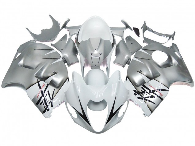 Silber & Glänzend Weiß OEM Stil 1997-2007 Suzuki GSXR 1300 Motorrad Verkleidungen Silber & Glänzend Weiß OEM Stil 1997-2007 Suzuki GSXR 1300 Motorrad Verkleidungen