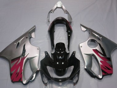 Silber Glänzend & Rot 1999-2000 Honda CBR600 F4 Motorrad Verkleidungen
