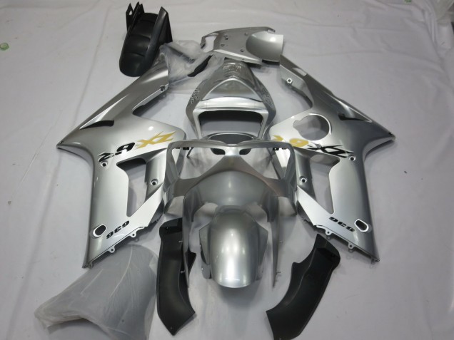 Silber OEM Stil 2003-2004 Kawasaki ZX6R Motorrad Verkleidungen Silber OEM Stil 2003-2004 Kawasaki ZX6R Motorrad Verkleidungen