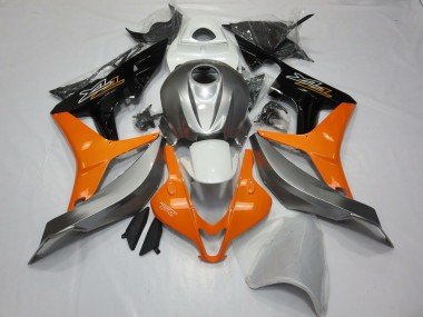 Silber Weiß & Orange 2007-2008 Honda CBR600RR Motorrad Verkleidungen