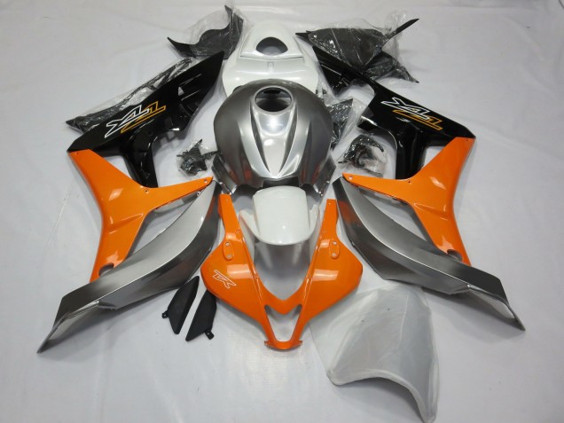Silber Weiß & Orange 2007-2008 Honda CBR600RR Motorrad Verkleidungen Silber Weiß & Orange 2007-2008 Honda CBR600RR Motorrad Verkleidungen