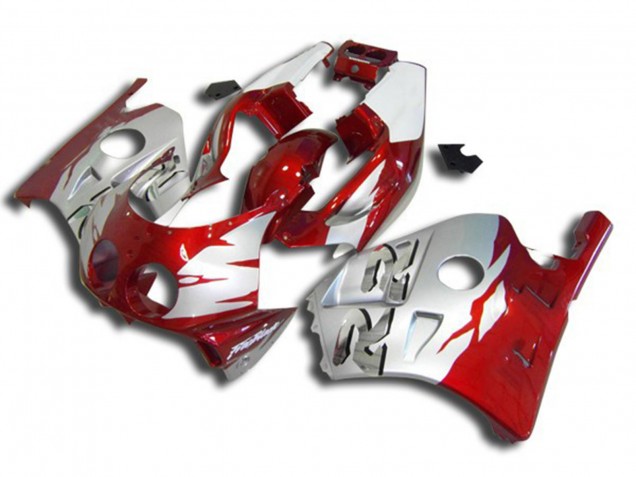 Silber Rot & Weiß 1990-1998 Honda CBR250RR Motorrad Verkleidungen Silber Rot & Weiß 1990-1998 Honda CBR250RR Motorrad Verkleidungen
