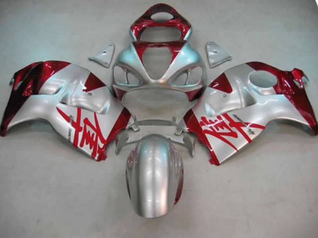 Silber & Rot 1997-2007 Suzuki GSXR 1300 Motorrad Verkleidungen Silber & Rot 1997-2007 Suzuki GSXR 1300 Motorrad Verkleidungen