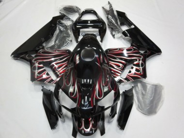 Silber & Rot Flamme 2005-2006 Honda CBR600RR Motorrad Verkleidungen