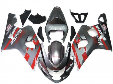 Silber & Rot Movistar 2004-2005 Suzuki GSXR 600-750 Motorrad Verkleidungen