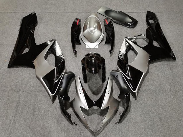 Silber & Schwarz 2005-2006 Suzuki GSXR 1000 Motorrad Verkleidungen Silber & Schwarz 2005-2006 Suzuki GSXR 1000 Motorrad Verkleidungen