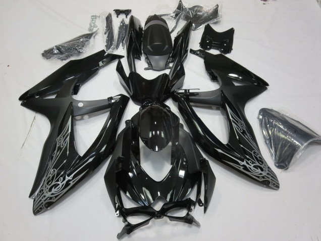Silber & Schwarz 2008-2010 Suzuki GSXR 600-750 Motorrad Verkleidungen Silber & Schwarz 2008-2010 Suzuki GSXR 600-750 Motorrad Verkleidungen