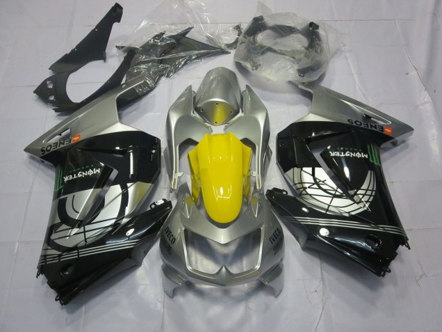 Silber & Schwarz 2008-2012 Kawasaki Ninja 250 Motorrad Verkleidungen Silber & Schwarz 2008-2012 Kawasaki Ninja 250 Motorrad Verkleidungen