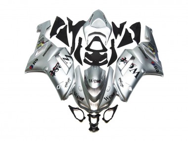 Silber West Glanz 2007-2008 Kawasaki ZX6R Motorrad Verkleidungen