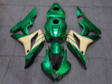 Smaragdgrün & Hellbraun 2007-2008 Honda CBR600RR Motorrad Verkleidungen