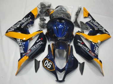 Spezial Tiefes Blau & Gelb 2007-2008 Honda CBR600RR Motorrad Verkleidungen