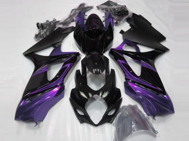 Stimmungsviolett & Schwarz Glänzend 2007-2008 Suzuki GSXR 1000 Motorrad Verkleidungen