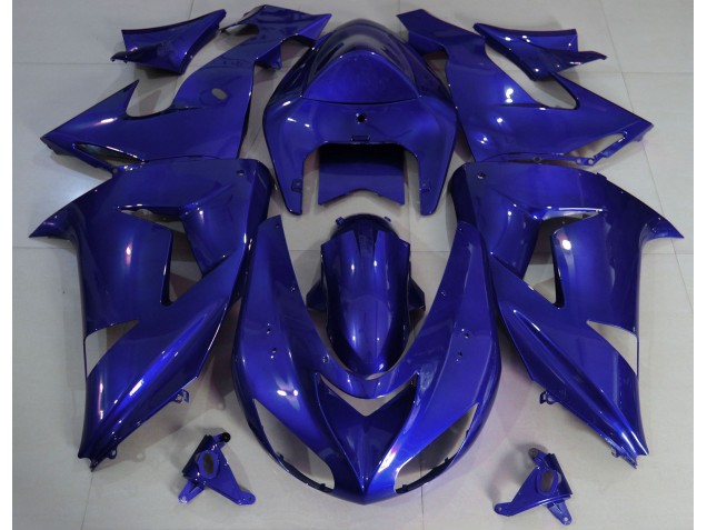 Tiefes Blau Schlicht 2006-2007 Kawasaki ZX10R Motorrad Verkleidungen Tiefes Blau Schlicht 2006-2007 Kawasaki ZX10R Motorrad Verkleidungen