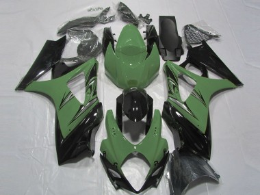 Waldgrün & Schwarz 2007-2008 Suzuki GSXR 1000 Motorrad Verkleidungen